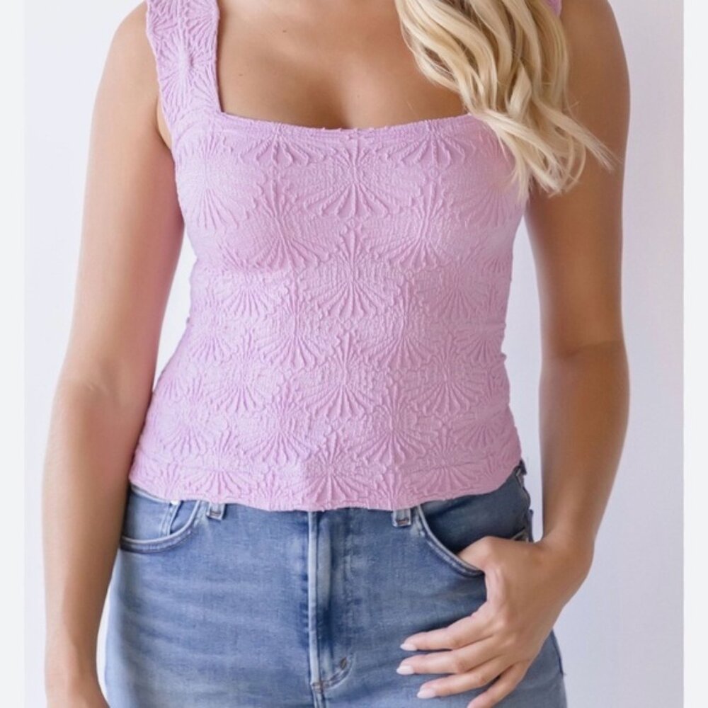 Pink Textured Tank Top - Free People